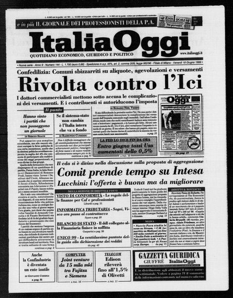 Italia oggi : quotidiano di economia finanza e politica